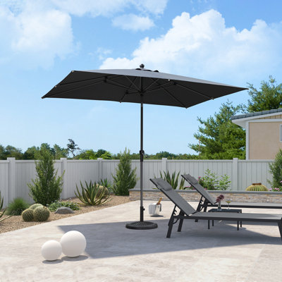 72'' x 108'' Rectangle Crank and Tilt Outdoor Market Table Umbrella Without Base