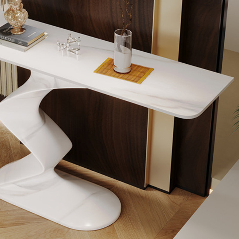 Console d'entrée minimaliste de luxe, H 32,3 po x l 47,2 po x P 11,8 po, Blanc, Blanc