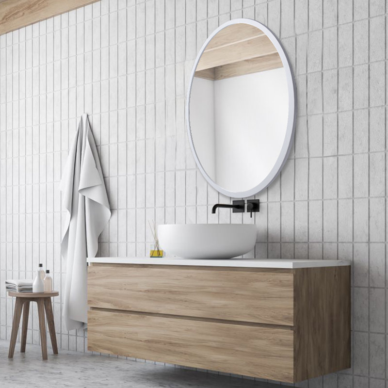 Flat Wall Mirror, White