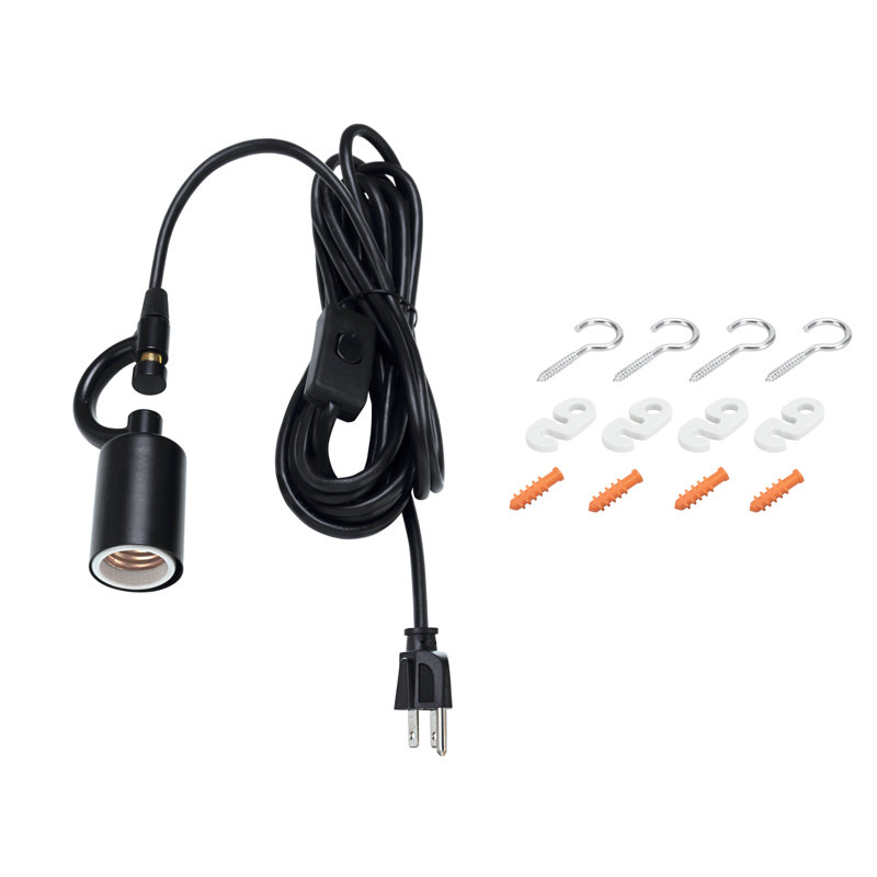 Luminaire suspendu à cylindre simple 1 lumières Borica, Gris / Noir