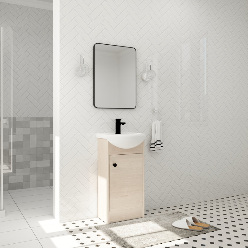 Meuble-lavabo simple 18,16 po avec comptoir en céramique