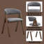 Ensemble de 2 chaises d'appoint Keiki en tissu gris et finition noyer