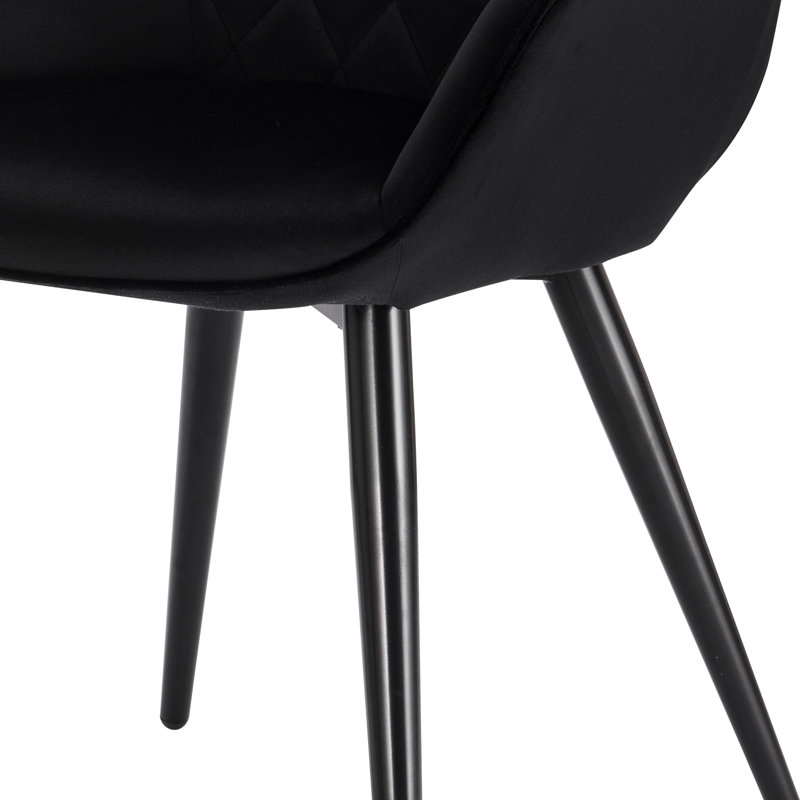 Alinblot Upholstered Armchair, Black Velvet
