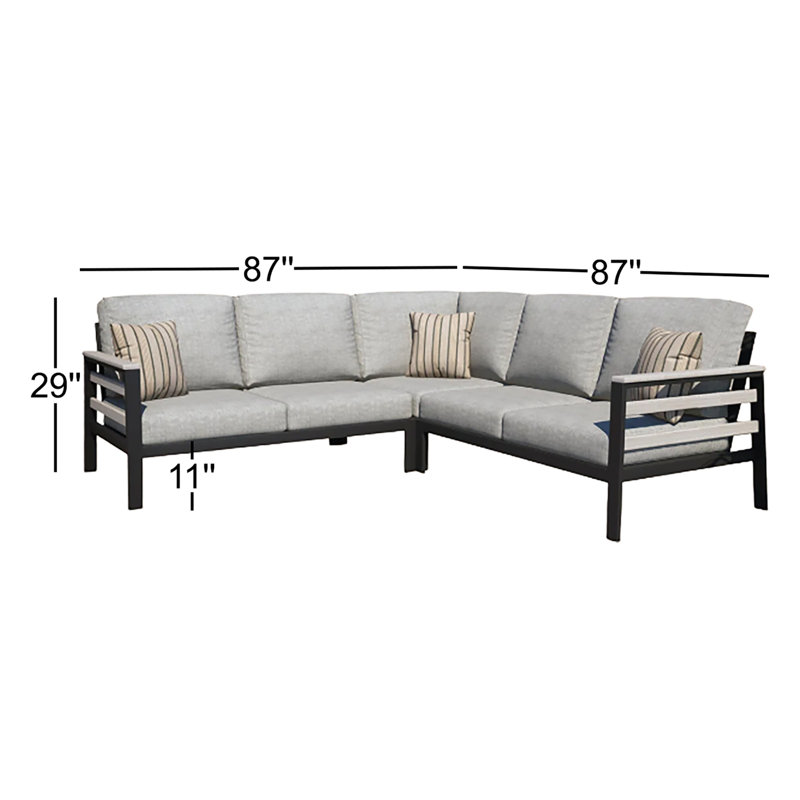 Ensemble de conversation modulaire d'extérieur Townsend pour 5 personnes avec coussins Sunbrella, Languette