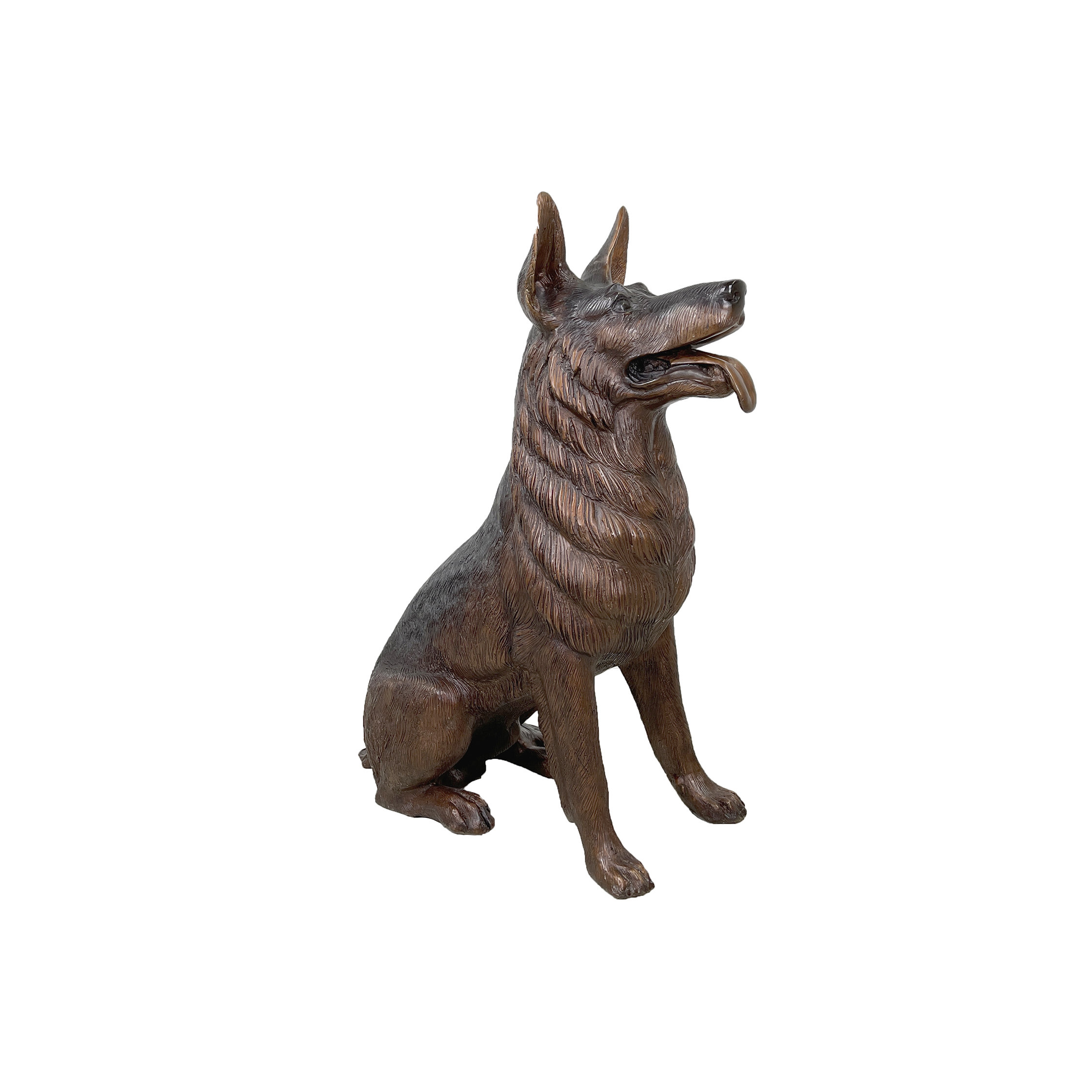 Metropolitan Galleries Bronze Sitting German Shepherd Sculpture | Wayfair