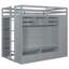 Lit mezzanine double gris avec système de rangement intégré, garde-robe et éclairage à télécommande pour chambres d'adultes Espace de rangement spacieux: tiroirs, tablettes, compartiment caché-741849347