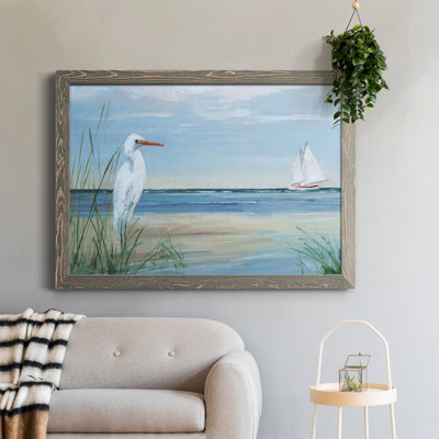 Summer Heron - Peinture sur toile encadrée
