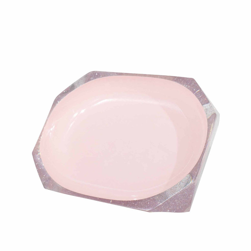 Plateau de salle de bain à facettes Sparkles Home | Porte-savon en résine durable, Rose