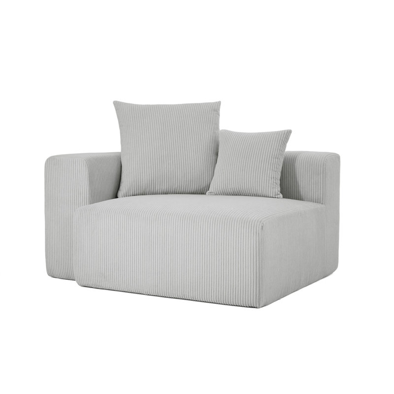Upholstered Armchair, Light Grey