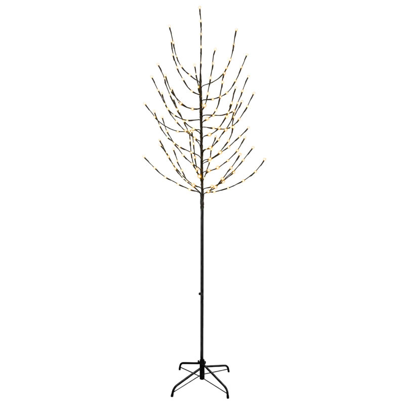 LED Christmas Tree Black Steel Pre-Lit Christmas Tree USB Powered