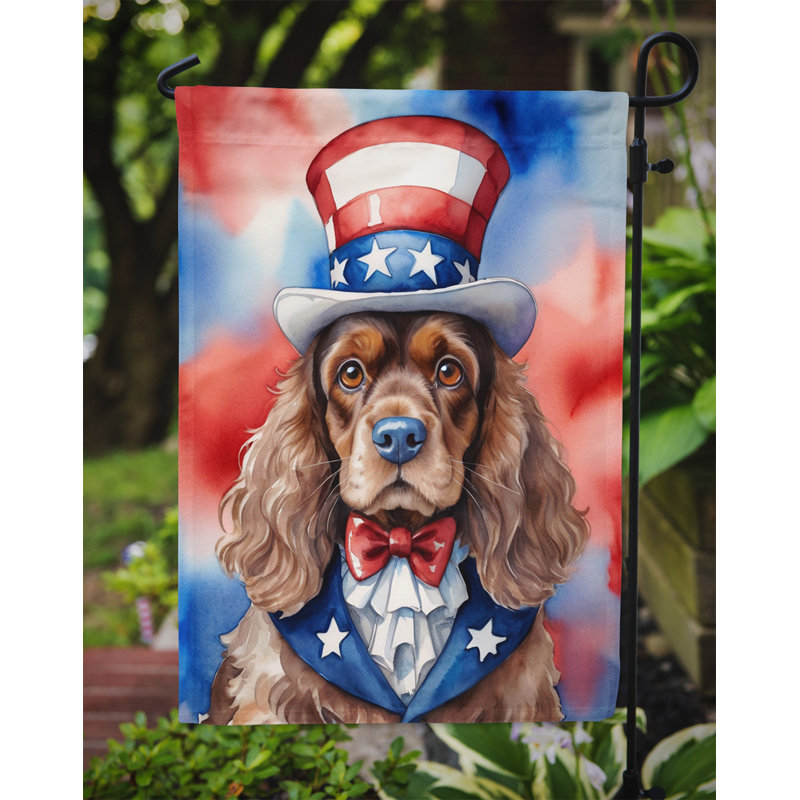 Drapeau patriotique du jardin américain, Épagneul cocker chocolat