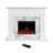  53-In. Electric Fireplace Mantel with Marble in White and Deep Log Insert with 5 Multicolor Flames