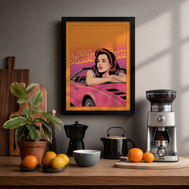 Bubble Dream Retro - Framed Print, A4 - 29.7 x 21.0 cm, Black
