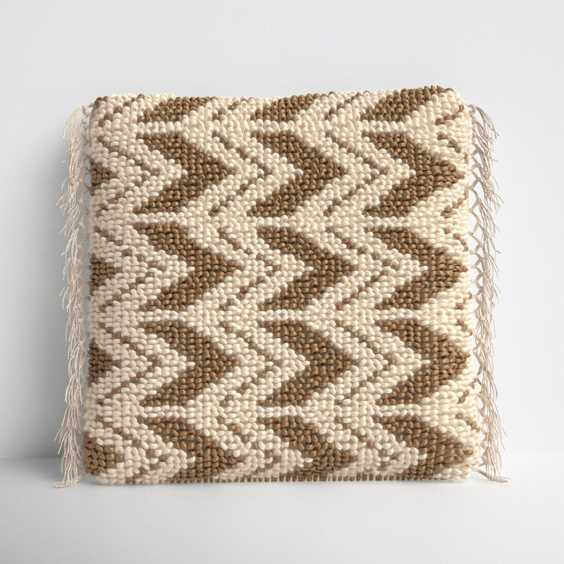 Oakleaf Throw Square Pillow, Down, Olive/Ivory