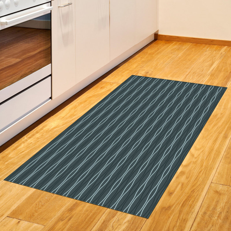 Blue High Density Long Fiber Poly Threads Decorative Area Rug Carpet, Rectangle 2'7" x 5'
