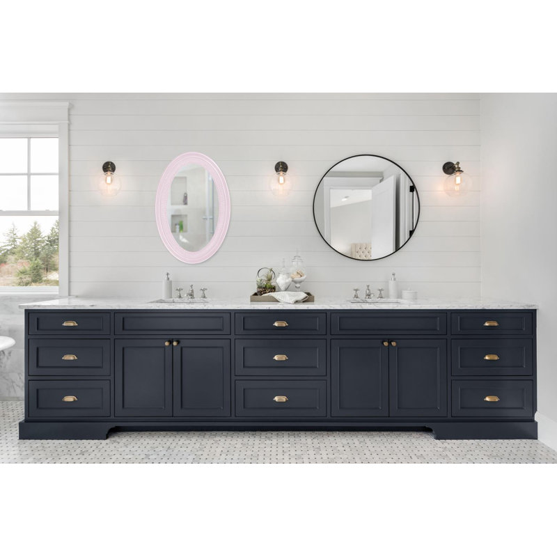 Busey Ribbed Oval Framed Accent Mirror, Lilac