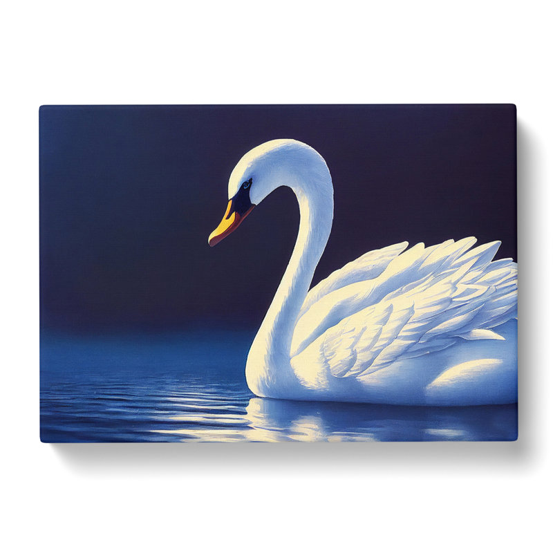Ravishing Swan - Wrapped Canvas Painting, 35cm H x 50cm W x 3cm D