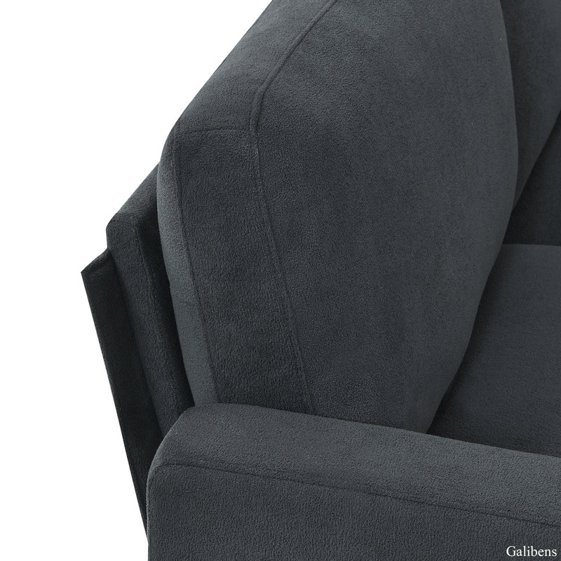 Canapé modulaire moderne avec repose-pieds convertible, Gris foncé