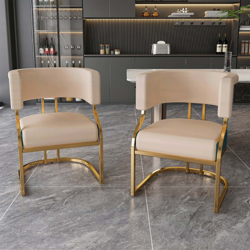 Ensemble de 2 chaises d'appoint, dossier incurvé ergonomique pour la cuisine et la salle à manger