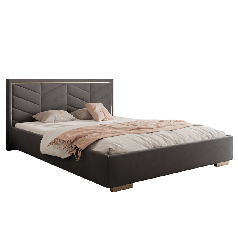 Ottoman Storage Bed AURORA, Small Double (4'), Dark Grey