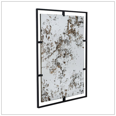 Miroir de décoration murale industriel antique avec cadre en métal