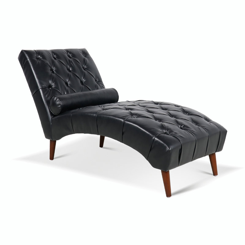 Canapé-lit capitonné de 25,39 po Bezalel, Polyuréthane noir