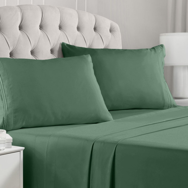 Mellanni 1800 Bed Sheets King Emerald Green, Emerald Green, King Sheet Set