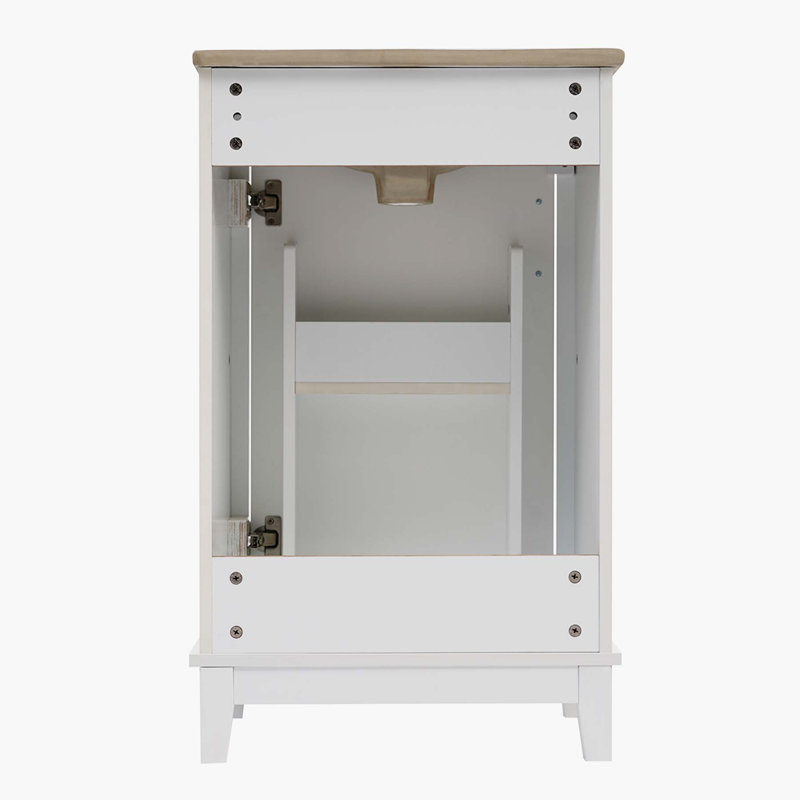 20'' Single Bathroom Vanity with Ceramic Top, White