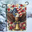Drapeau de jardin floral avec aigle à tête blanche et Liberty Bell
