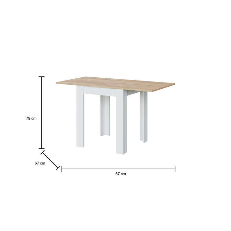 Extendable Table Newark, Folding Dining Table With Book Opening, Foldable Auxiliary Table