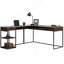 Bureau en L, finition brune
