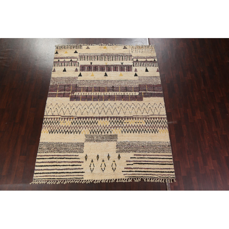 One-of-a-Kind 8'0" X 10'6" New Age Wool Area Rug in Beige