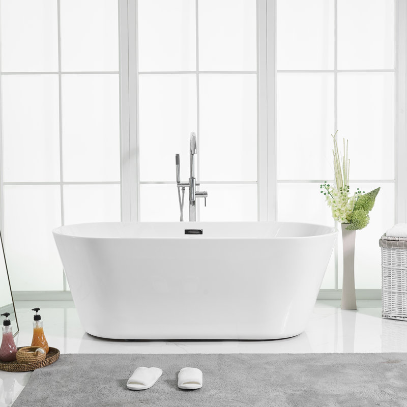 Baignoire de trempage 65 "x 28" Rouidate, Chrome poli