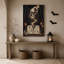 Art mural sur toile gothique crâne gothique avec bougies allumées et grimoire ouvert-611502192