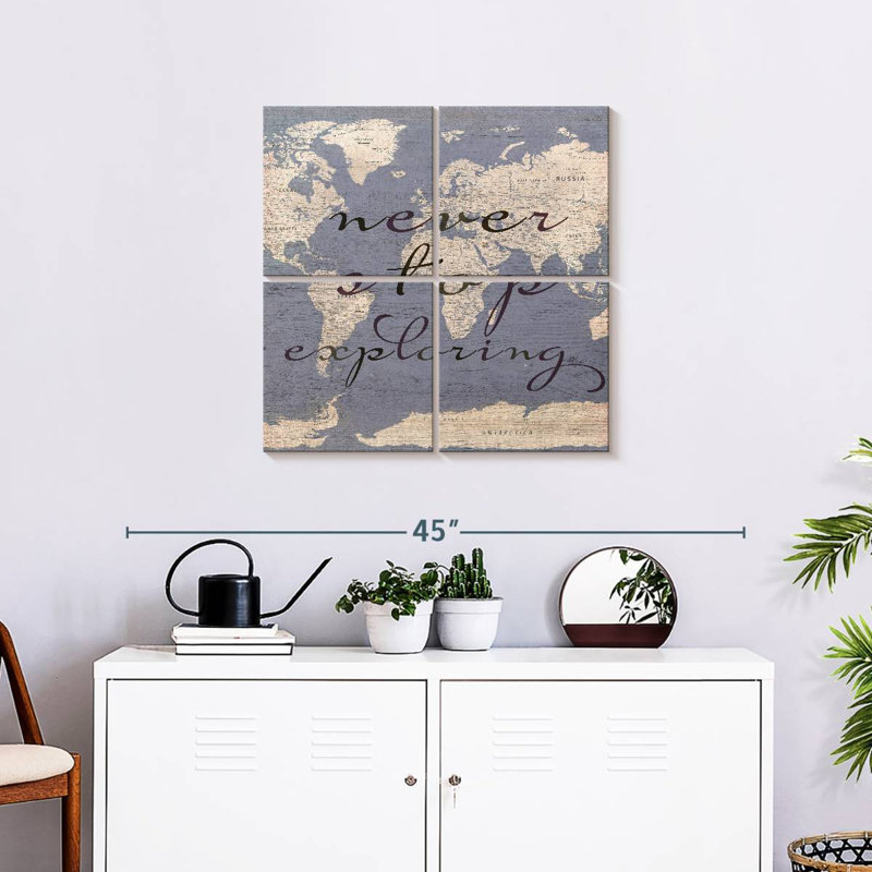Tergel Never Stop Exploring World Map, 26" H x 26" W