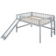 Lit mezzanine bas gris avec glissade, rendant la chambre à coucher plus agréable à glisser-398235270-398235264