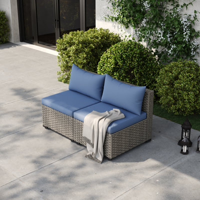 Ensemble de 2 chaises d'extérieur en osier pour l'extérieur