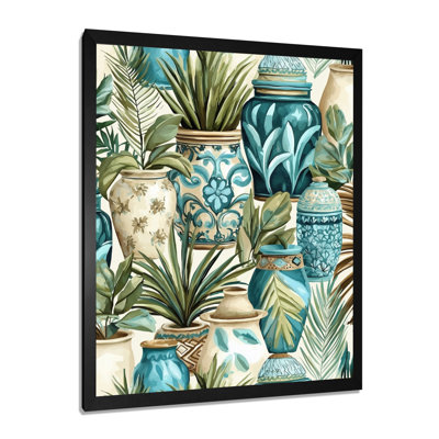 Vert et blanc, poterie mexicaine I - salon d'art mural mexicain