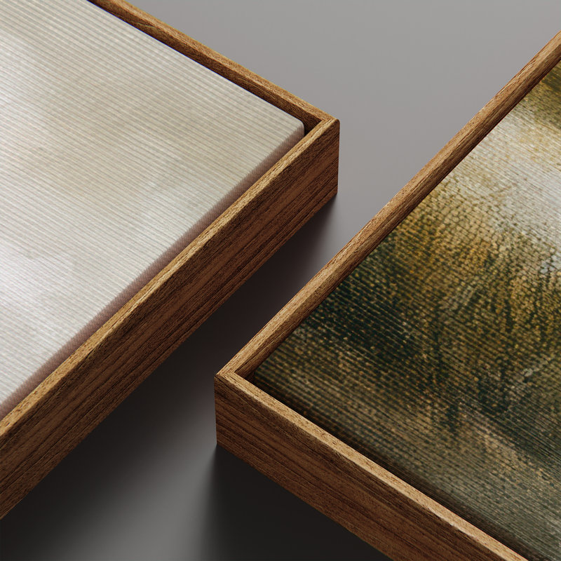 «Soft Neutral Cloud & Landscape for Living Room», ensemble de 2 reproductions d'art murales encadrées sur toile 60 po x 20 po x 2 pièces, 60 po x 30 po x 2 pièces