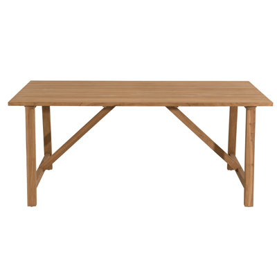 Zetilla Rectangular Teak Solid Wood Outdoor Dining Table - 180 cm W 90 cm D