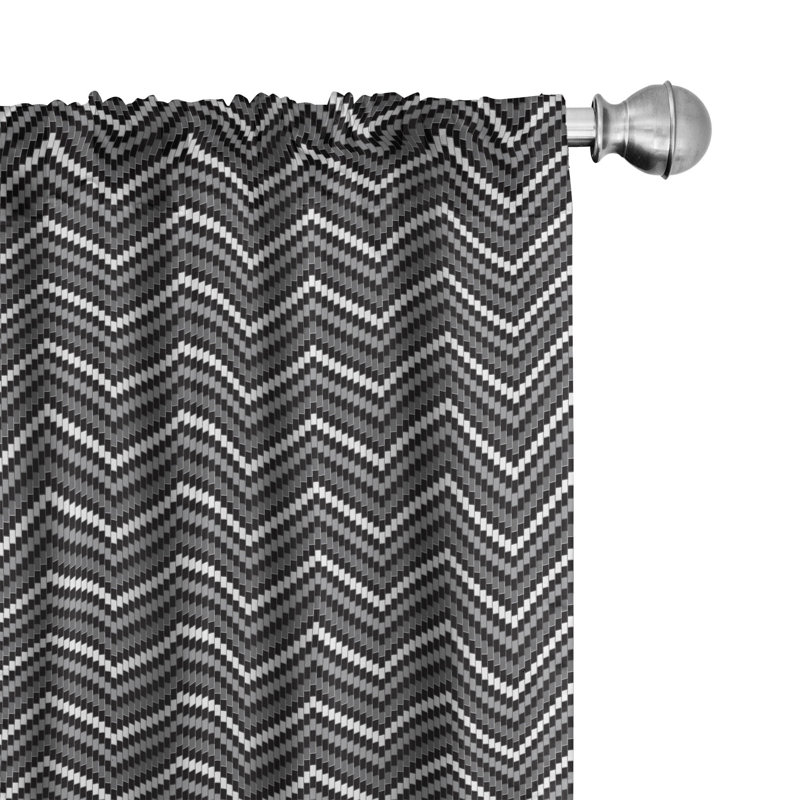 Chevron Semi-Sheer Rod Pocket Curtain Panels, 28" x 63"