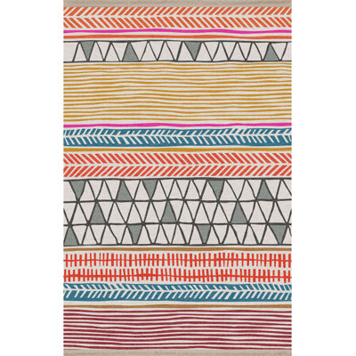 Multicolor Geometric Pattern Modern Machine Washable Decorative Rug