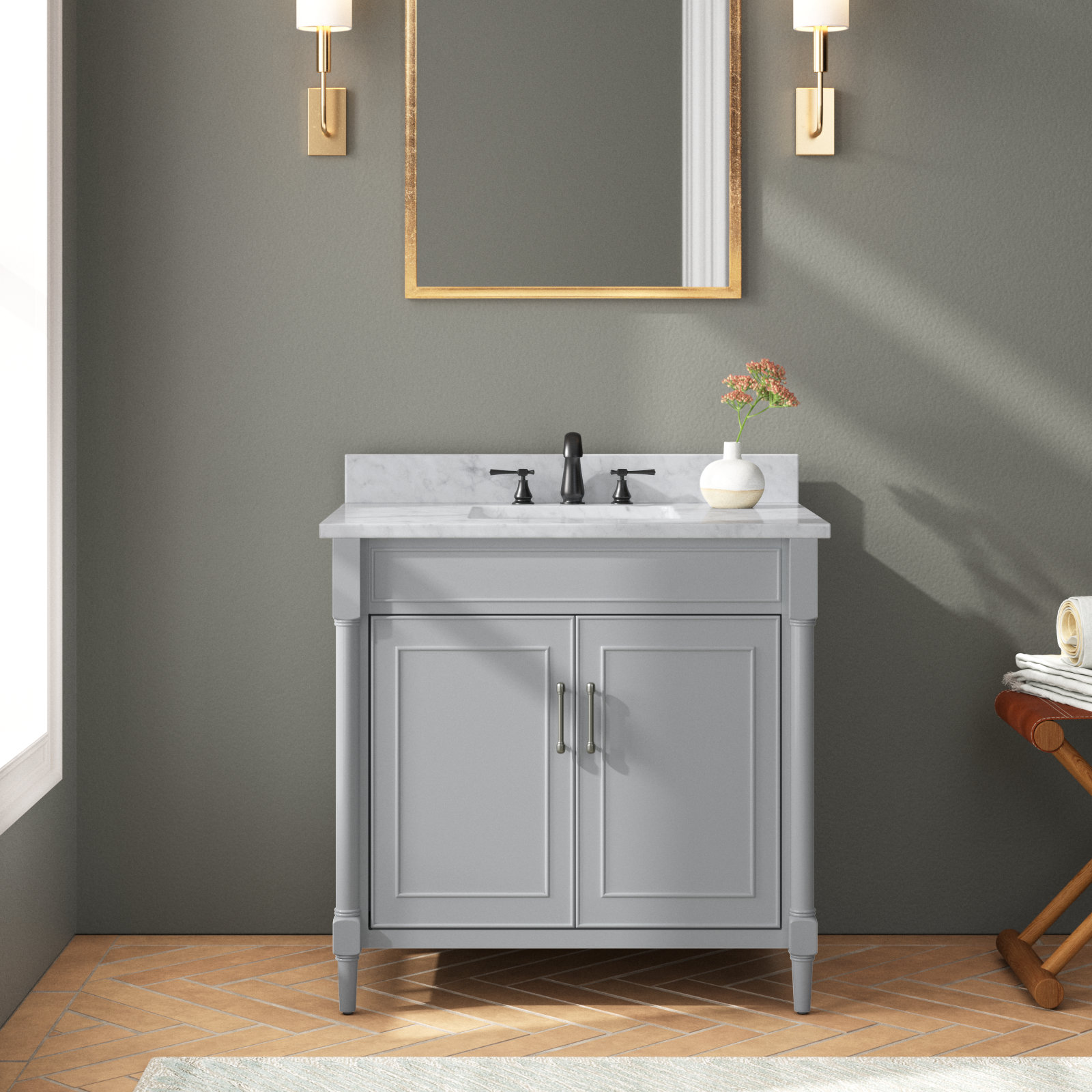 Addison 37'' Single Bathroom Vanity, Light Gray
