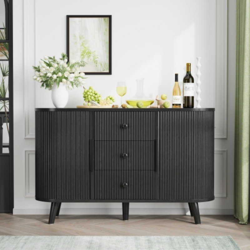 Buffet moderne et multifonctionnel avec tiroirs et tablettes réglables