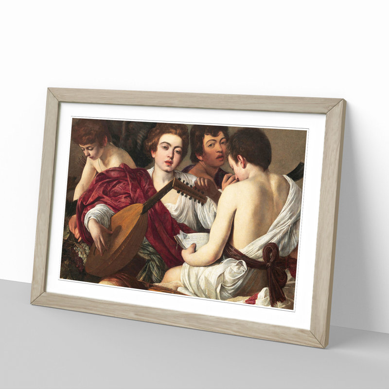Music by Caravaggio - Picture Frame Painting, 48cm H x 65cm W x 2cm D, Oak Framed