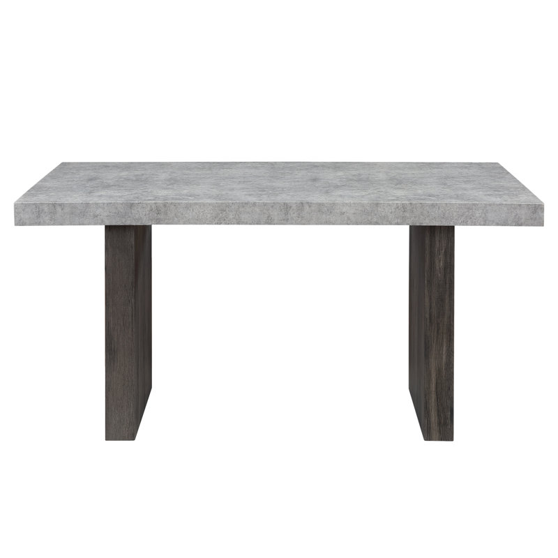 Table de salle à manger, Faux Marble / Grey, 30" H x 78" W x 39" D