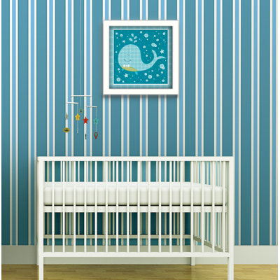 Beetle and Bob Baby Whale par Annie Lapoint - reproduction d'art sur papier encadrée
