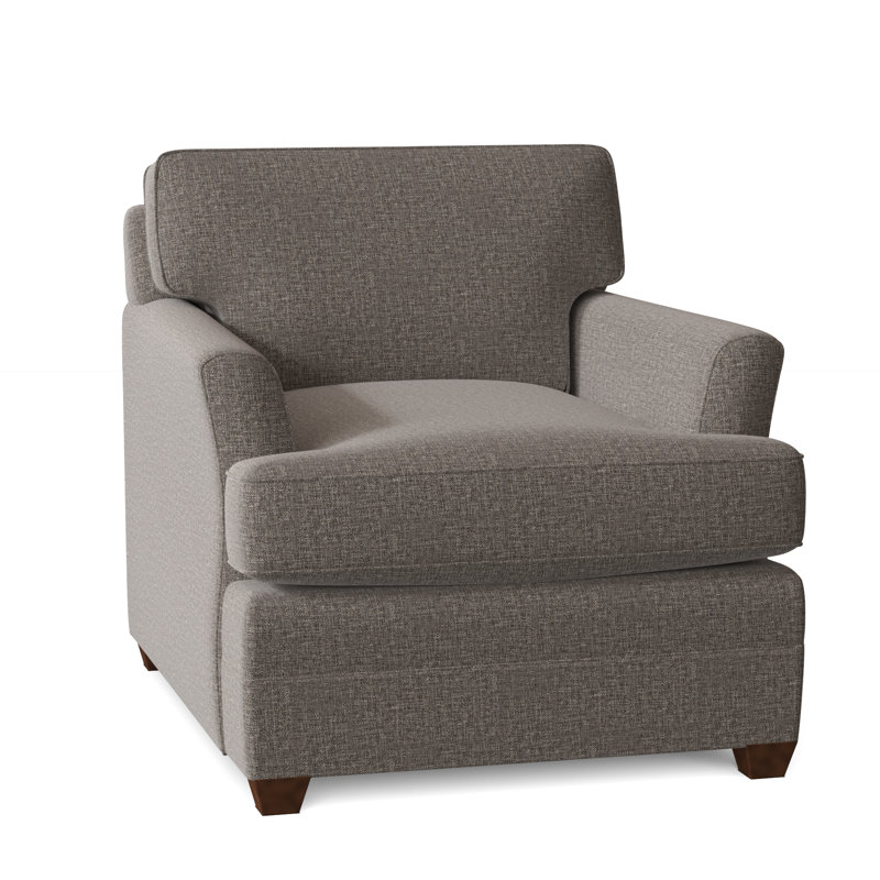 Harriss Upholstered Armchair, Drusky Charcoal Sustain® Basketweave