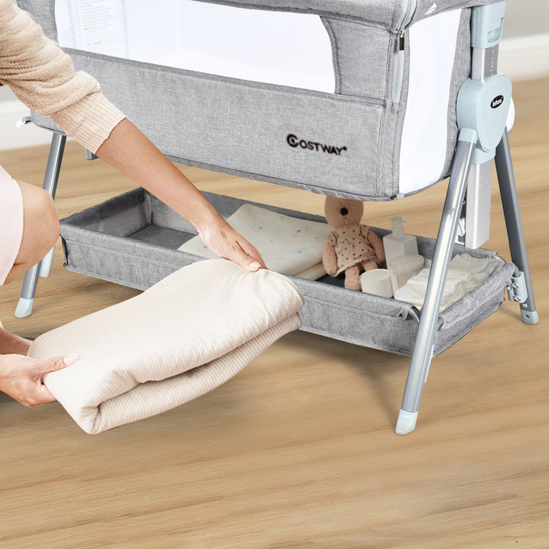 Bedside Cot and Stand, Gray
