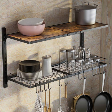 Prep & Savour Damyn Metal Straight Wall Mounted Pot Rack